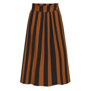 Mette Grobund -Stribet Mette Nederdel - Kanel / Navy