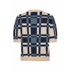 Grobund - Alva Strik Bluse - Bl / rhvid Tern 