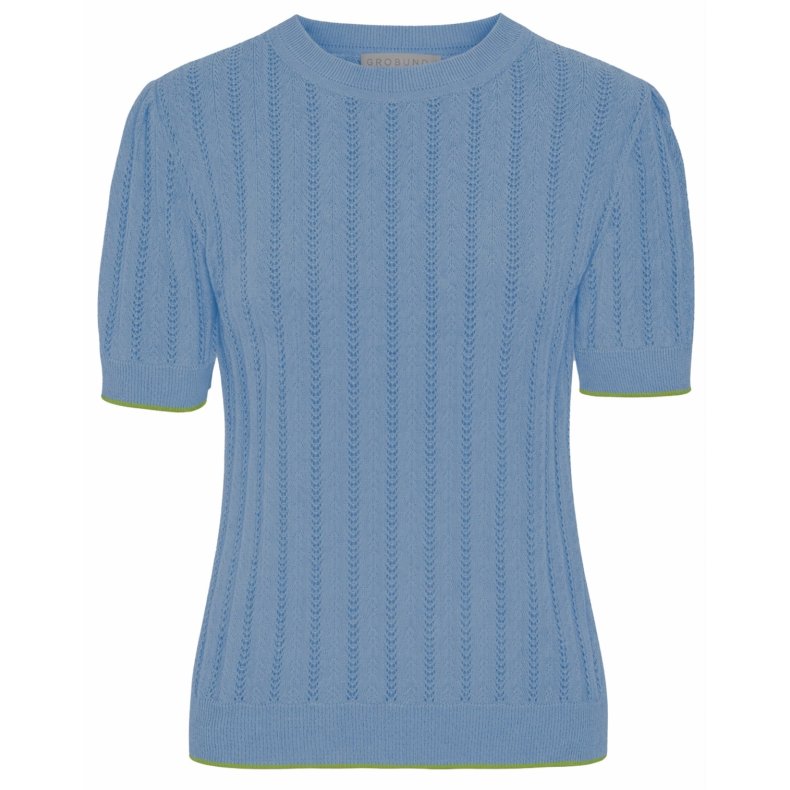 Grobund - Almine Strik tee - Soft Blue