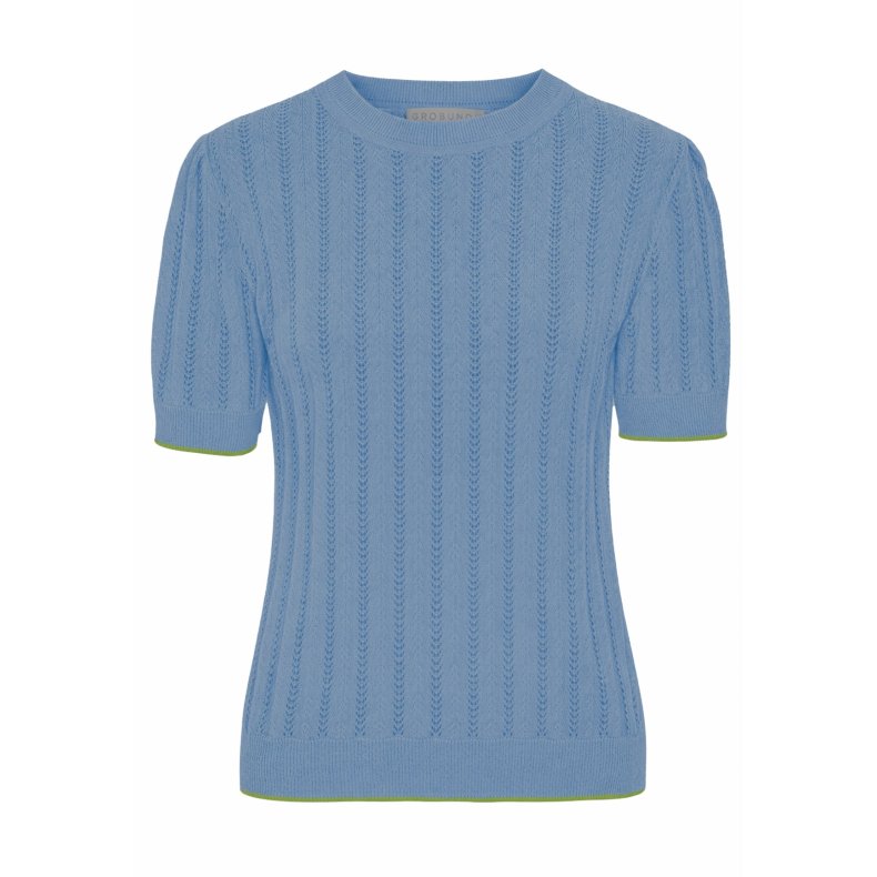 Grobund - Almine Strik tee - Soft Blue