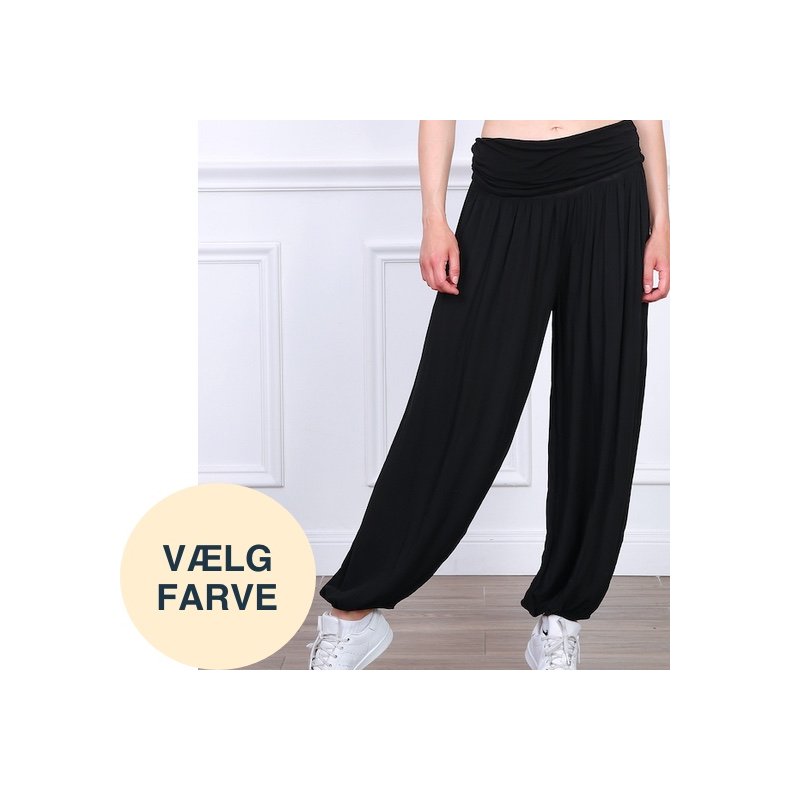Haremsbukser ensfarvet - Vlg farve
