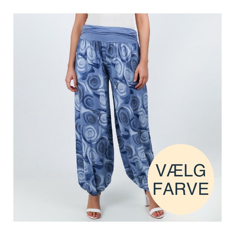 Haremsbukser med print - Vlg farve