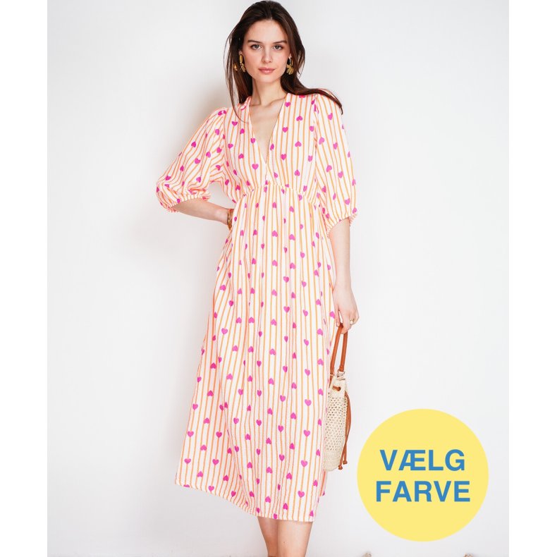 Heart - Lang Kjole - Vlg farve