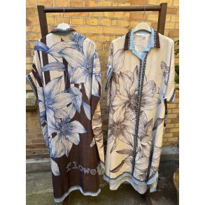 Oversize Skjortekjoler - Brune blomster