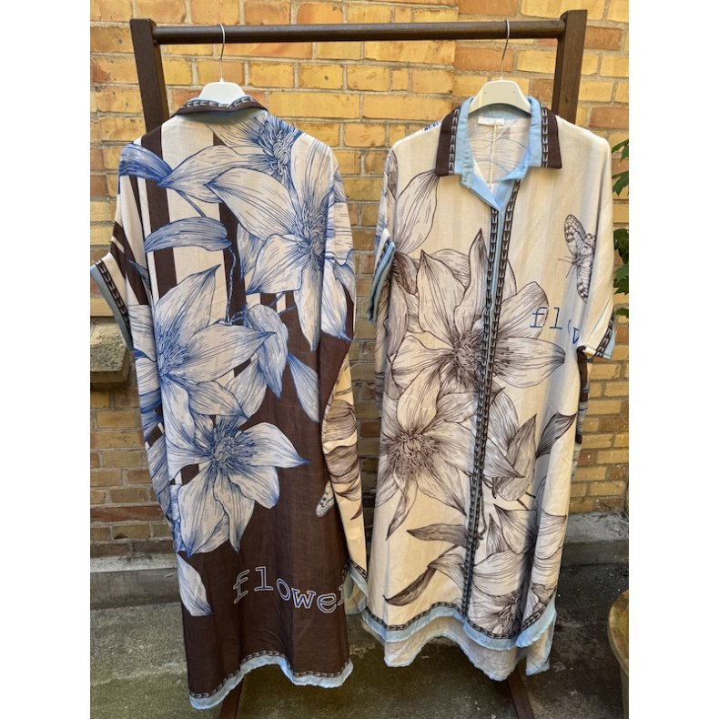 Oversize Skjortekjoler - Brune blomster