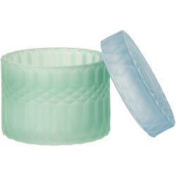 Lille Glas Krukke med l�g - Gr�n / Bl�
