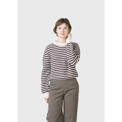 Klitmller Collective - Gunilla Stribet striktrje - Burgundy