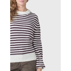 Klitmller Collective - Gunilla Stribet striktrje - Burgundy