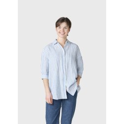 Klitm�ller Collective - Oline Stribet Skjorte - Cream / Blue