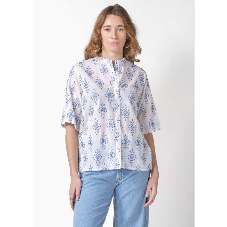 Klitm�ller - Mimi Skjorte - Hvid / Surf Blue