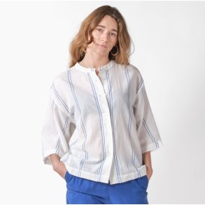 Klitm�ller - Mary Skjorte - Hvid / surf blue