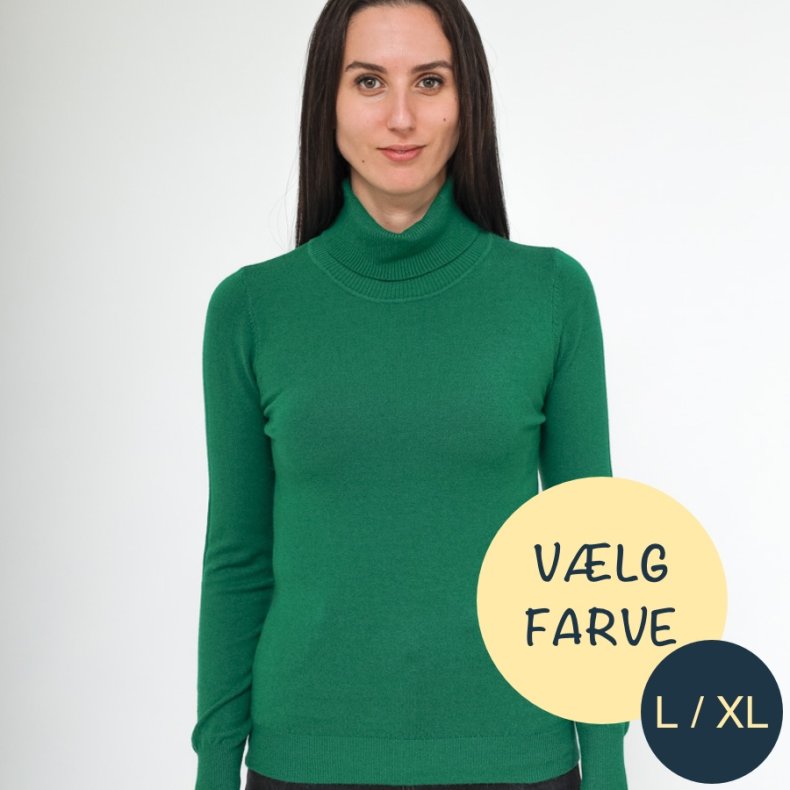 Rullekrave Bluse - L/XL - VLG FARVE