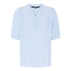 Marc Lauge - Sindy stripe lin mix blouse - Blue