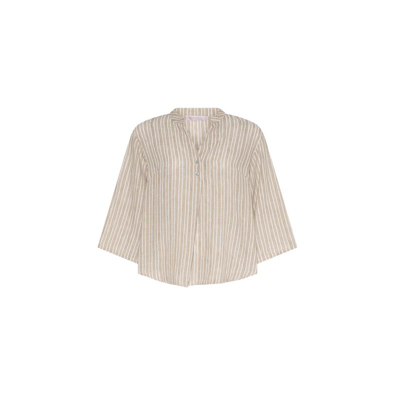 Marc Lauge - Hr Stribe Bluse - Sand