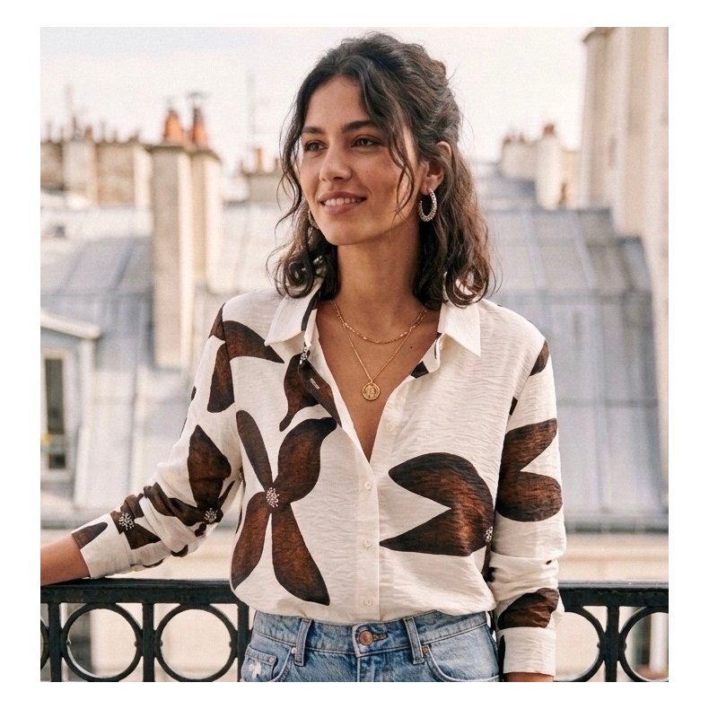 Skjorte - Brun Blomst