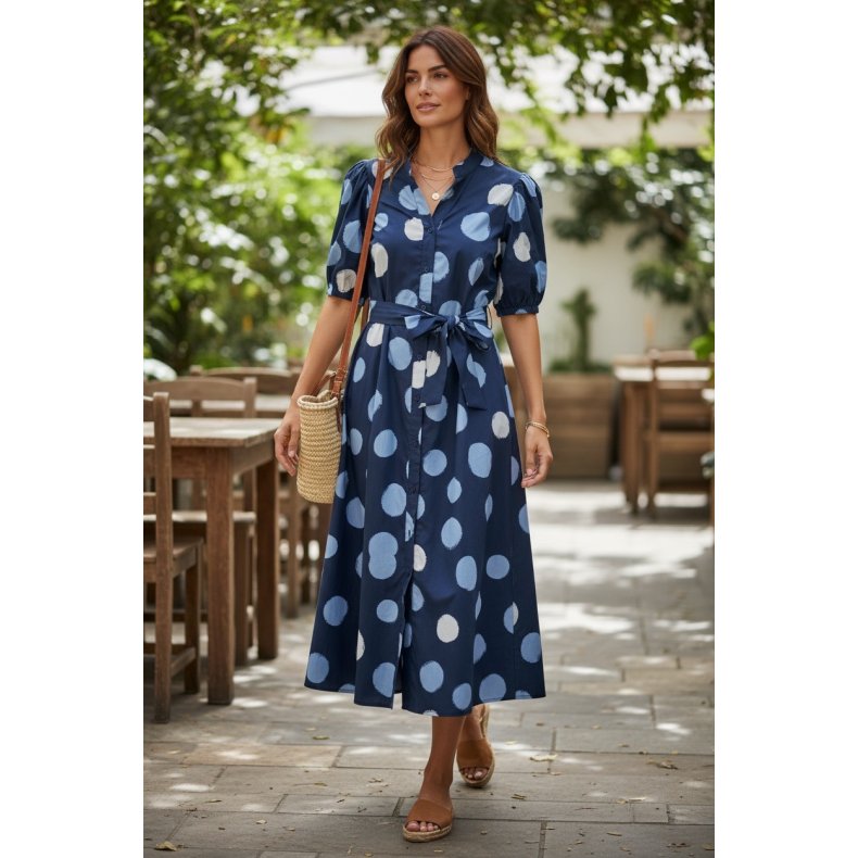 Vivan Kjole - Store Prikker - Navy