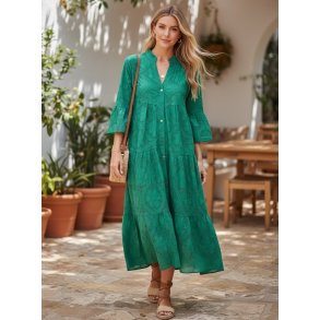 Penny Kjole - Broderi Anglaise - Gr�n