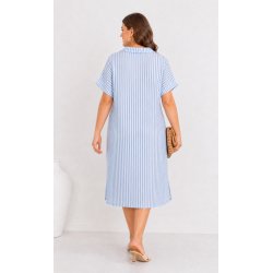 Marie  - Lys bl� - Stribet kjole