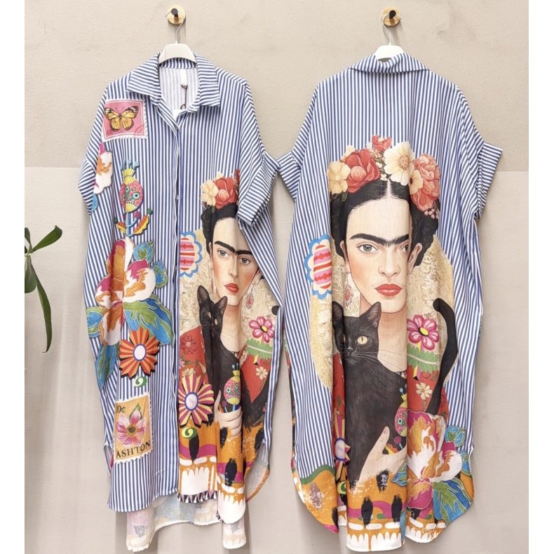 Skjortekjole - Frida Kahlo Bl�