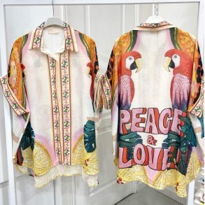 Peace and Love - Oversize Skjorte  Levering ca. 19 juni