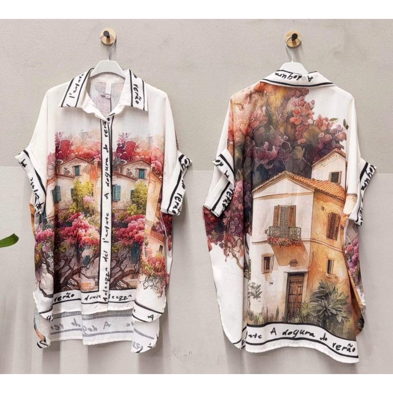 Provence - Oversize Skjorte  Levering ca. 19 juni