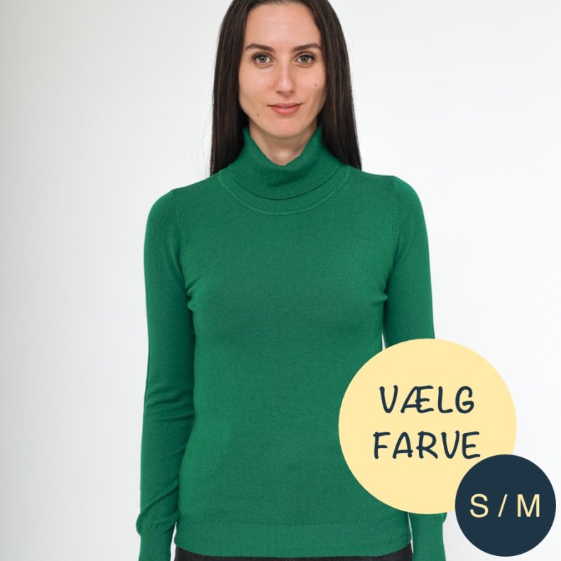 Rullekrave Bluse - S/M - VLG FARVE 