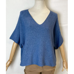 Kort strik V-hals - Vlg Farve