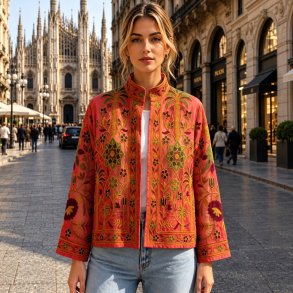 Suzani-broderier - Jakke Orange