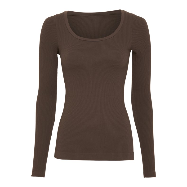 Tim &amp; Simonsens - Linea Long Sleeve Rib Top -  Caffe