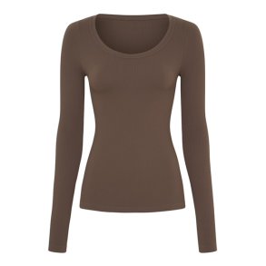 Tim & Simonsens - Linea Long Sleeve Rib Top - Noce