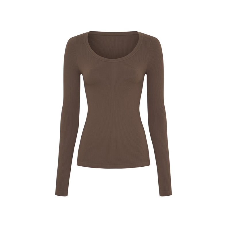 Tim &amp; Simonsens - Linea Long Sleeve Rib Top - Noce