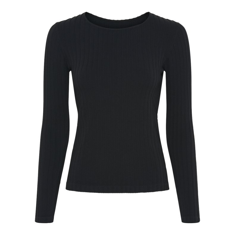 Tim &amp; Simonsens - Pamela Long Sleeve Rib Top -  Black