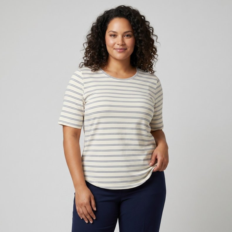 Pont Neuf - Tulla T-shirt - Striber - Denim 