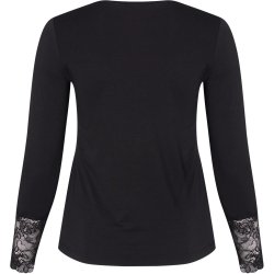 Pont Neuf - Irene Bluse med blonde kant - Sort