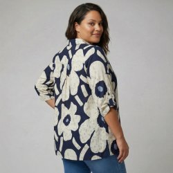 Pont Neuf - Minna Blomster Skjorte - Navy