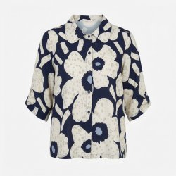 Pont Neuf - Minna Blomster Skjorte - Navy