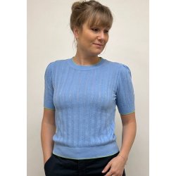Grobund - Almine Strik tee - Soft Blue