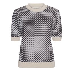 Grobund - Alva strik Tee -Triangle - Dark Blue