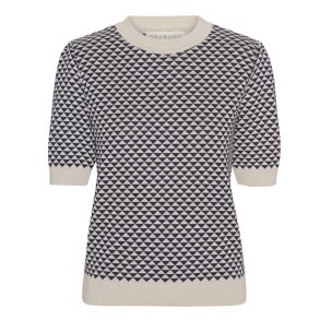 Grobund - Alva strik Tee -Triangle - Dark Blue