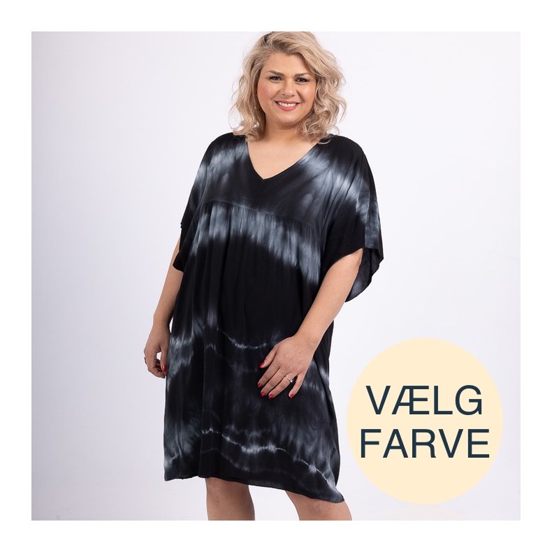 Tie Dye Viskose midi Kjole - Over size - Vlg Farve
