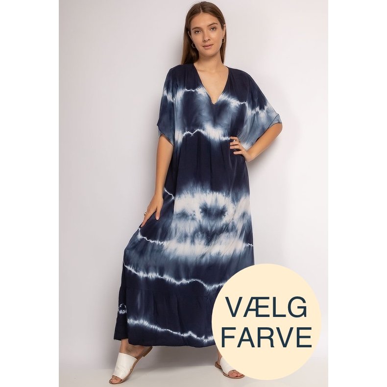 Tie Dye Viskose maxi Kjole - Over size - Vlg Farve