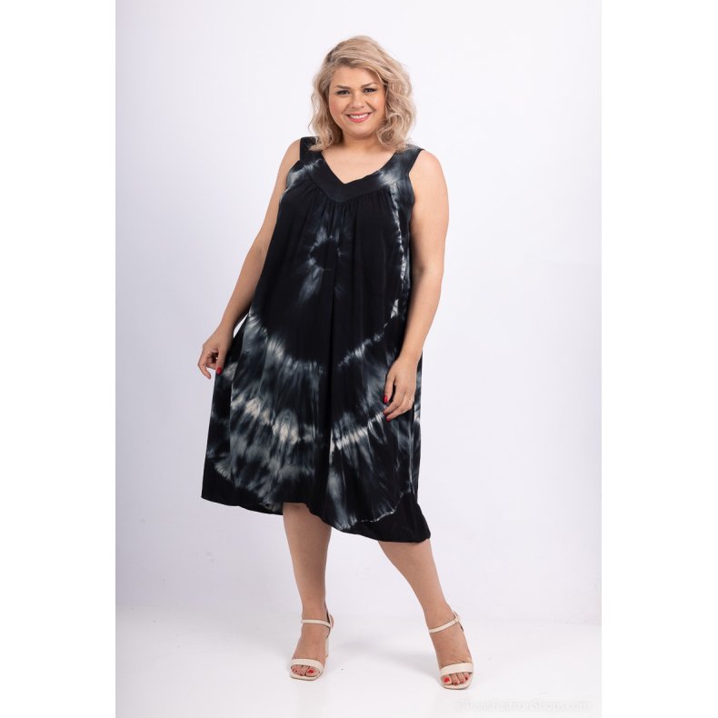 Tie Dye Kjole - Oversize - Black