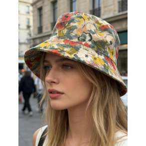 B�llehat med blomster