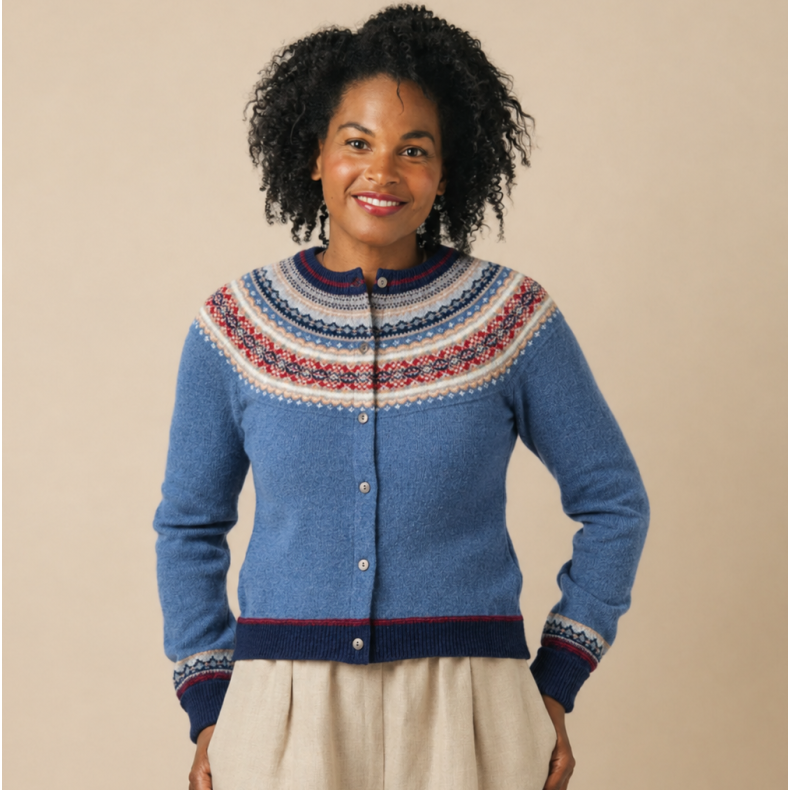 Erib� - Alpine Short Cardigan - Blue