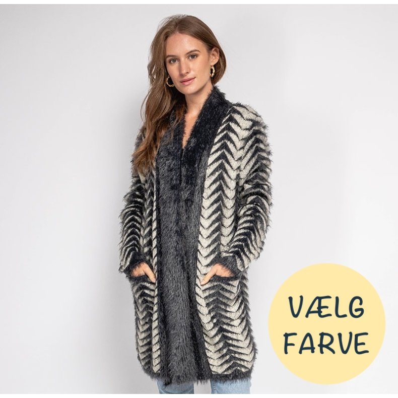 Cardigan m. mnster - VLG FARVE