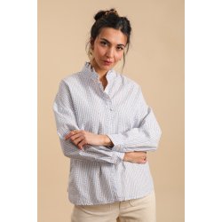 Bomuldsskjorte - Stribet skjorte - Blomstkde