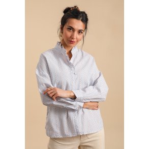 Bomuldsskjorte - Stribet skjorte - Blomstkde