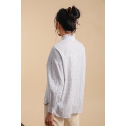 Bomuldsskjorte - Stribet skjorte - Blomstkde