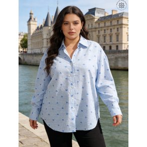 Bl� - Plus size ternet med hjerter