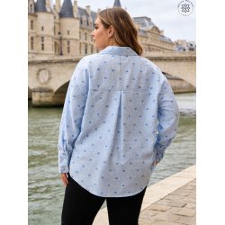 Bl� - Plus size ternet med hjerter